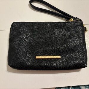 Steve Madden Black and Gold Wristlet Clutch